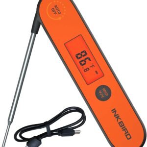 Inkbird Instant Read Meat Thermometer IHT-1P, Digital Waterproof Rechargeable Food Thermometer with Calibration, Magnet, Backlight for Cooking, Grill, Smoker, Kitchen, Turkey