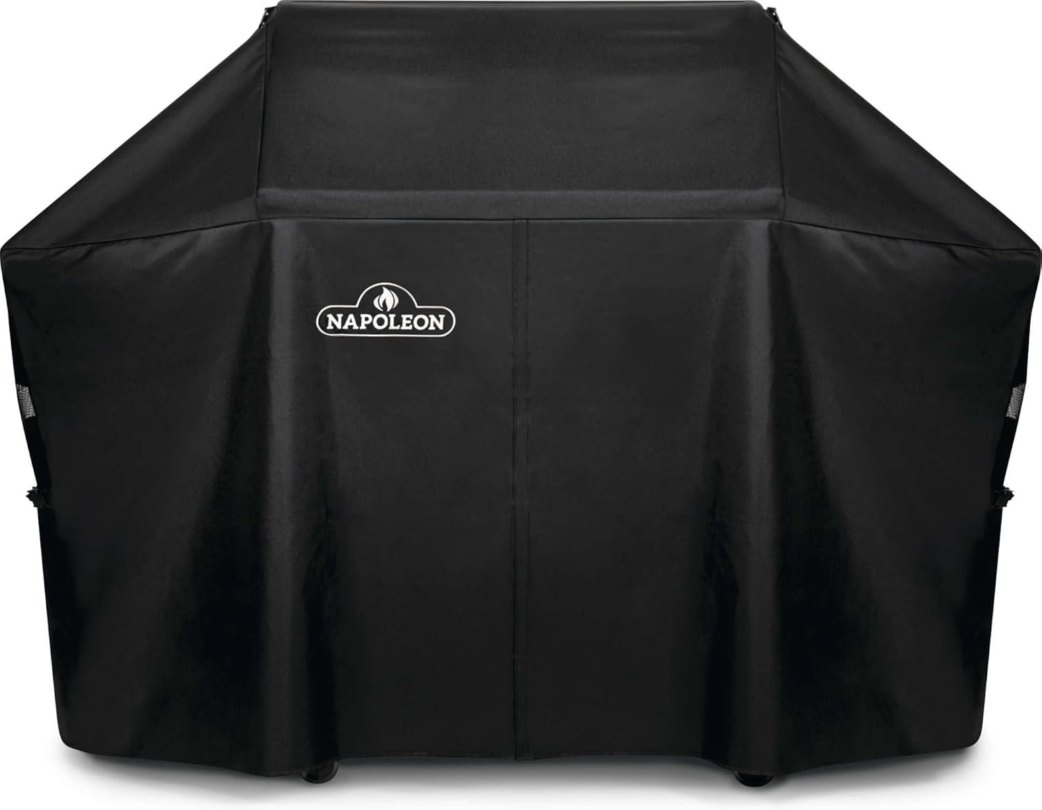 Napoleon BBQ Grill Cover for Prestige PRO 500 and Prestige 500 - Black BBQ Cover, Water Resistant, UV Protected, Air Vents, Velcro Closure, Hanging Loops, Adjustable Buckled Straps To Secure Cover