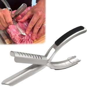 Rib Prep Tool, Rib Prep Pro Stainless Steel Rib Membrane Remover Tools, BBQ Rib Skinner Tool with Arc Clamp & Non-Slip Grip for Easy Membrane Removal, Kitchen Gadget for Barbecue Enthusiasts & Chefs