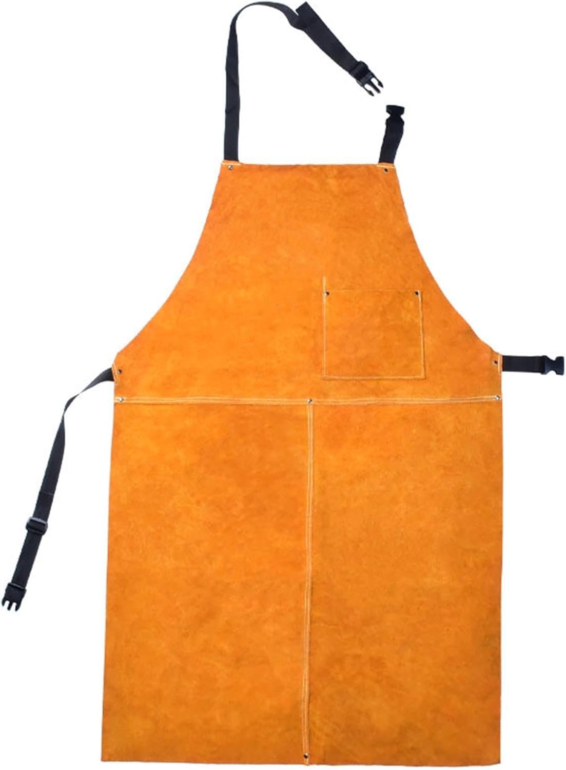 Leather Welding Work Apron for Men, Heat & Flame Resistant Bib Apron Tools Apron, Heavy Duty Blacksmith Work Apron, Suitable for BBQ/Welding/Cutting/Metal Processing