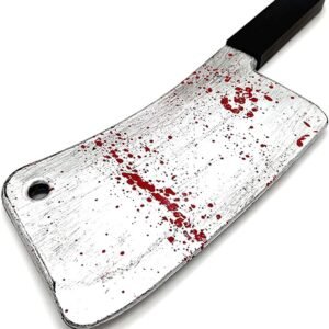 Cooplay Blood Butcher Plastic Knife Cosplay Realistic Horror Plastic Props Toy Prank Friend Funny for Halloween Fools Day Party (Butcher Knife)