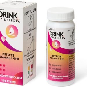 Spike Drink Test Strips Detector for Beverage Safety, 100 Count, 10-Second Detection, Tests for GHB and Ketamine in Beverage, Water, Wine, Cocktail, Beer, Juice etc;