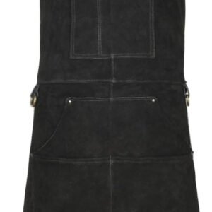 LeaSeek Leather Welding Apron,Heat & Flame-Resistant Heavy Duty Work Apron with 6 Pockets,Woodworking Shop Apron