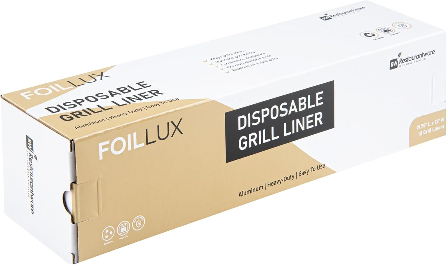 Restaurantware Foil Lux 19.7 x 12 Inch Barbecue Grill Liners 200 Disposable Grill Sheets - Easy-To-Use Oven-Ready Aluminum Grill Liners Heat-Tolerant Fits Most Standard Grills - Image 2