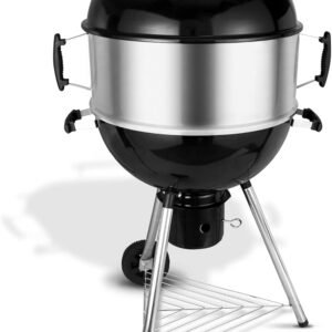 Portable Outdoor Charcoal BBQ Grill, Barbecue Grills, Perfect for Picnic, Backyard, Patio, Camping, Offset Smoker with Cover
