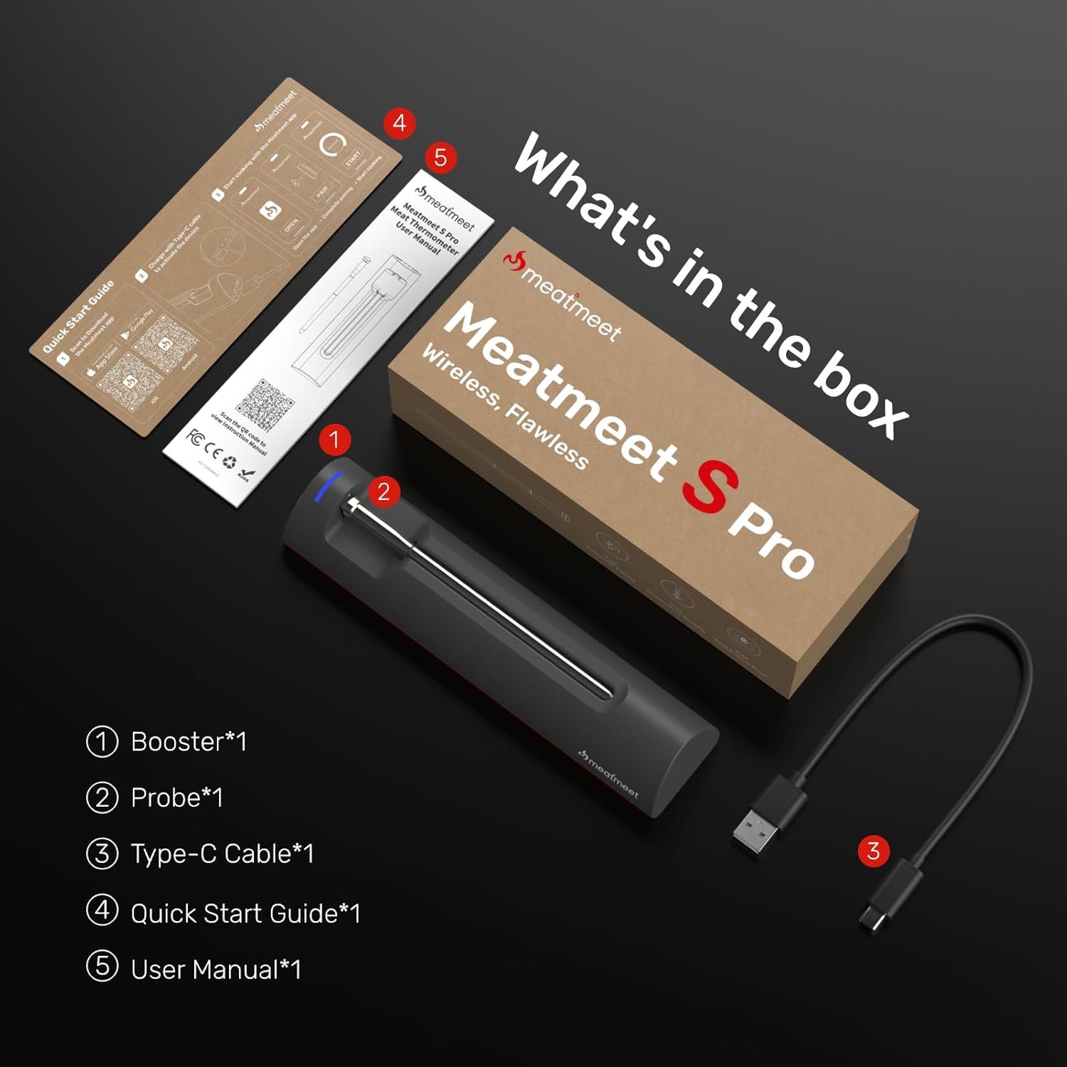 S Pro Bluetooth Wireless Meat Thermometer, EasySmart App, 6 Sensors, Enhanced Signal Base, IP69 Waterproof, Ultra-Thin Probe, Digital Cooking Thermometer for Oven/Grill/BBQ/Air Fryer/Kitchen - Image 8