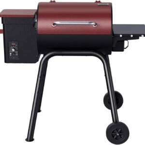 Electric Wood Pellet Grill Smoker for Outdoor Cooking, 456 SQ. IN Cook Area Pellet Grill with Auto Feed & PID Temperature Control 180-425°F, 6-in-1 BBQ Grill for Backyard, Camping