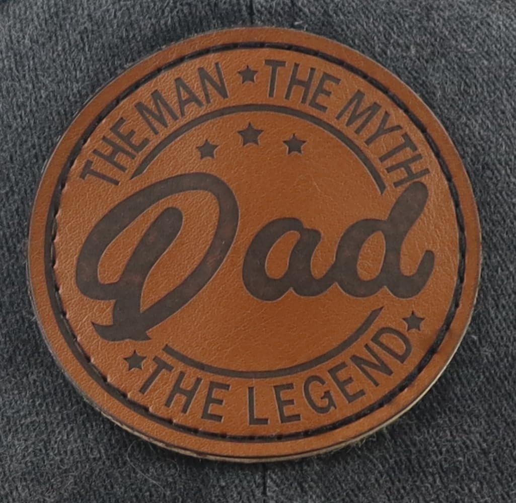 Dad The Man The Myth The Legend Hat for Men, Funny Adjustable Cotton Leather Patch Papa Baseball Cap - Image 2
