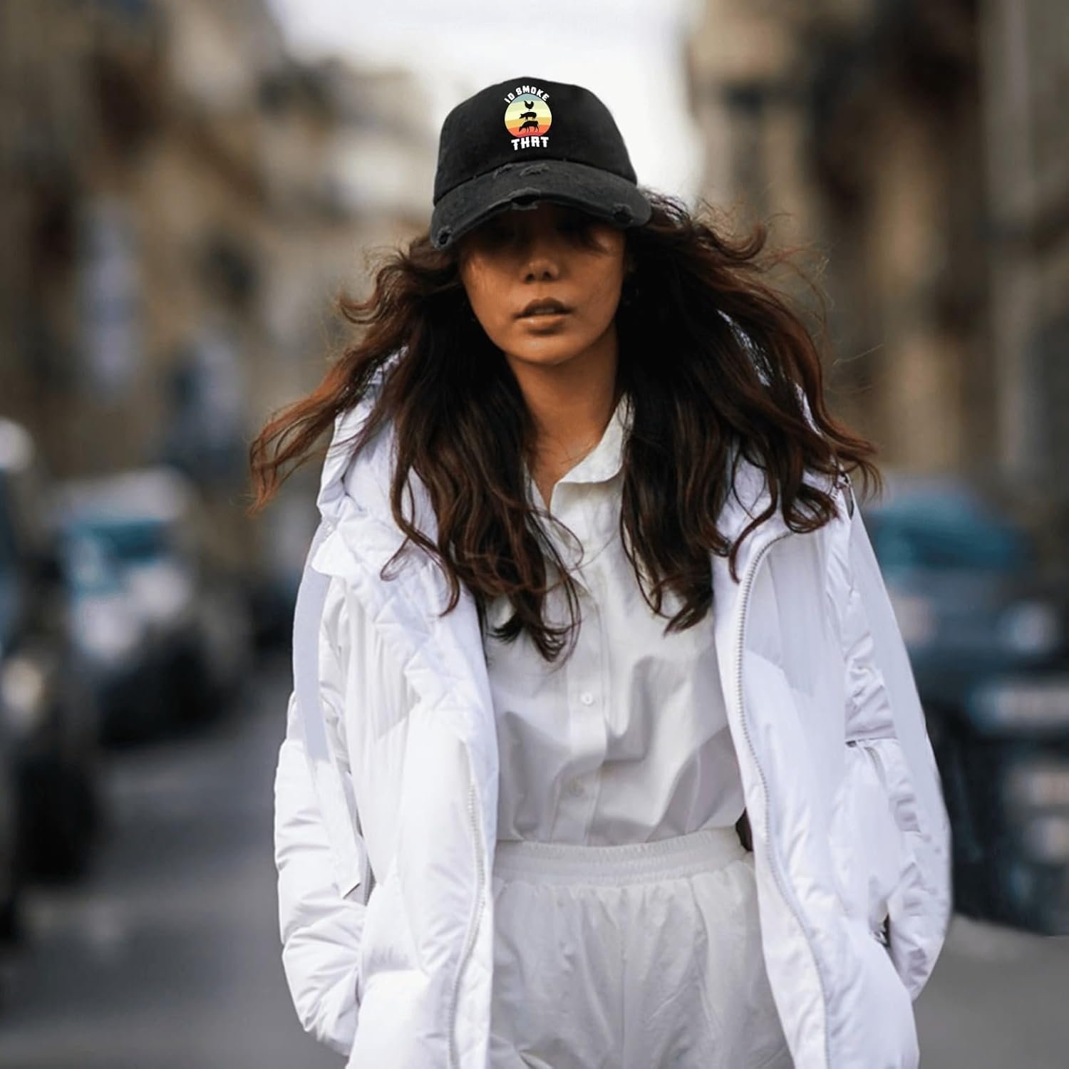 Generic I'd Smoke That BBQ Hat for Mens Washed Distressed Baseball Caps Soft Washed Dad Hat Cotton, Allblack - Image 6