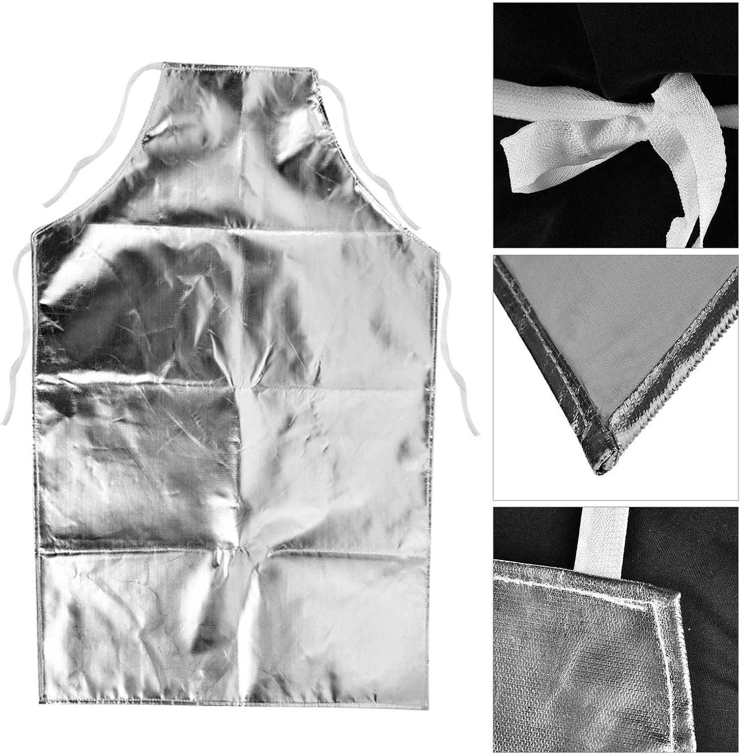 Ejoyous Heat Apron, Aluminum Foil Apron 1000°C Heat High Temperature Working Apron for Welding Manufacturing Industry Home Cooking BBQ - Image 4