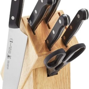 HENCKELS Solution Razor-Sharp 7-pc Knife Set, Chef Knife, Bread Knife,German Engineered Informed by 100+ Years of Mastery, Brown