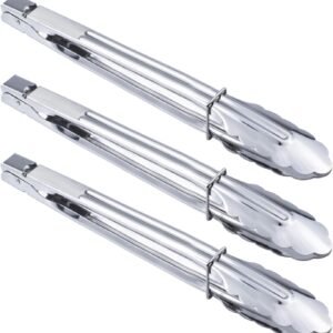 Stainless Steel Serving Tongs Grilling Tongs for Cooking Camping Barbecue (12-Inch 3 Pieces)