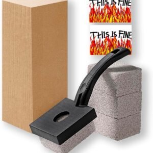 Pumice BBQ Grill Cleaner;Grill Cleaning Bricks Cleaner with Handle;Grill Stone Cleaning Block;BBQ Stone Grill for Grillin;Grill Pumice Stone Cleaner for Outdoor Grill(3 Pack), Black