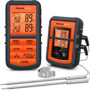 ThermoPro TP08 500FT Wireless Meat Thermometer for Grilling Smoker BBQ Grill Oven Thermometer with Dual Probe Kitchen Cooking Food Thermometer