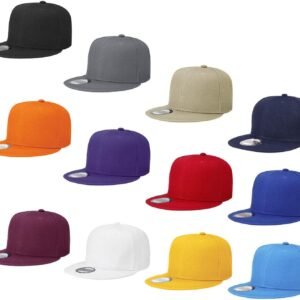 Falari Wholesale 12 Pack Snapback Hat Cap Hip Hop Style Flat Bill Blank Solid Color Adjustable Size