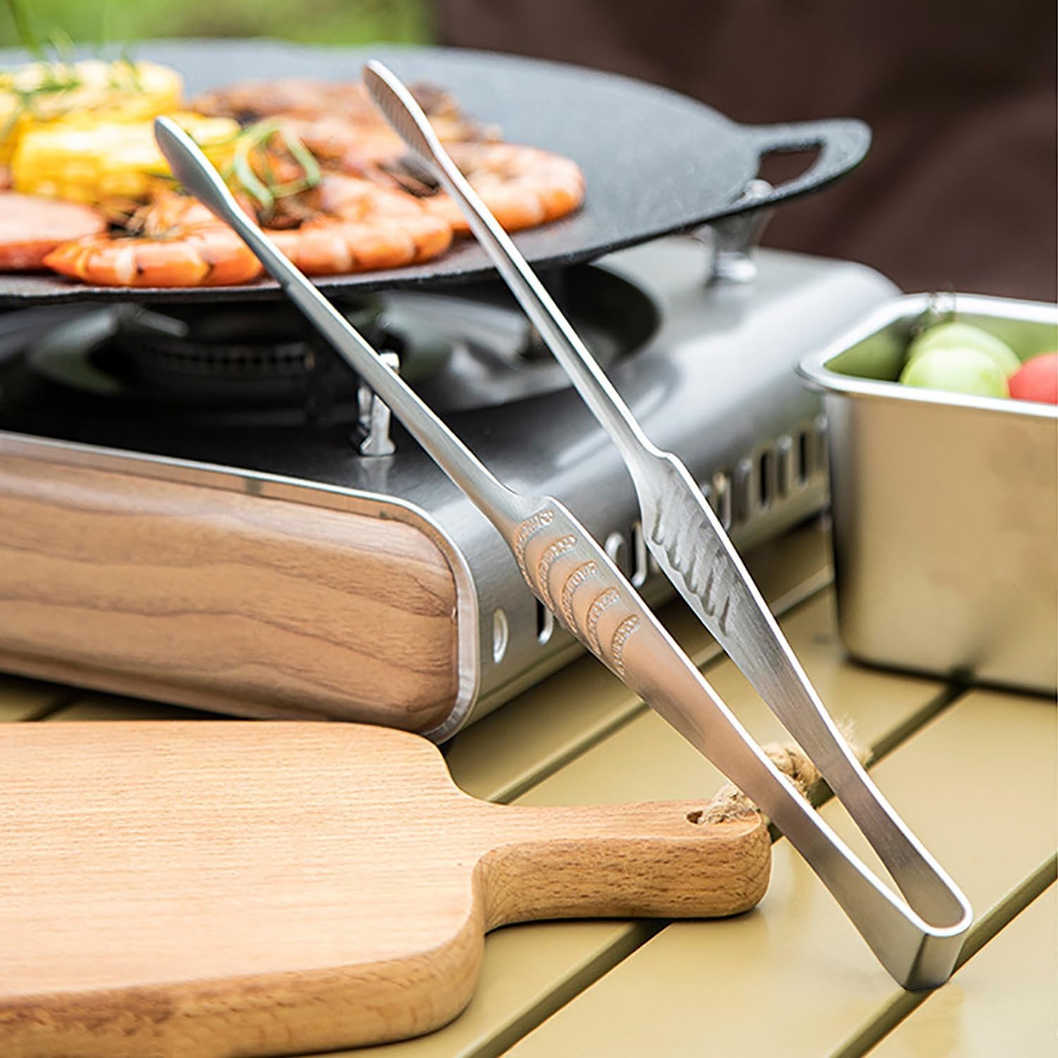 JETKONG Stainless Steel Kitchen Tongs, Serving Tongs for Cooking, 10.6" Metal Food Tongs with Non-Slip Comfort Grip, Non-Stick Cooking Tongs Heat Resistant BBQ Tong Grill Tong for Barbecue Grilling - Image 4