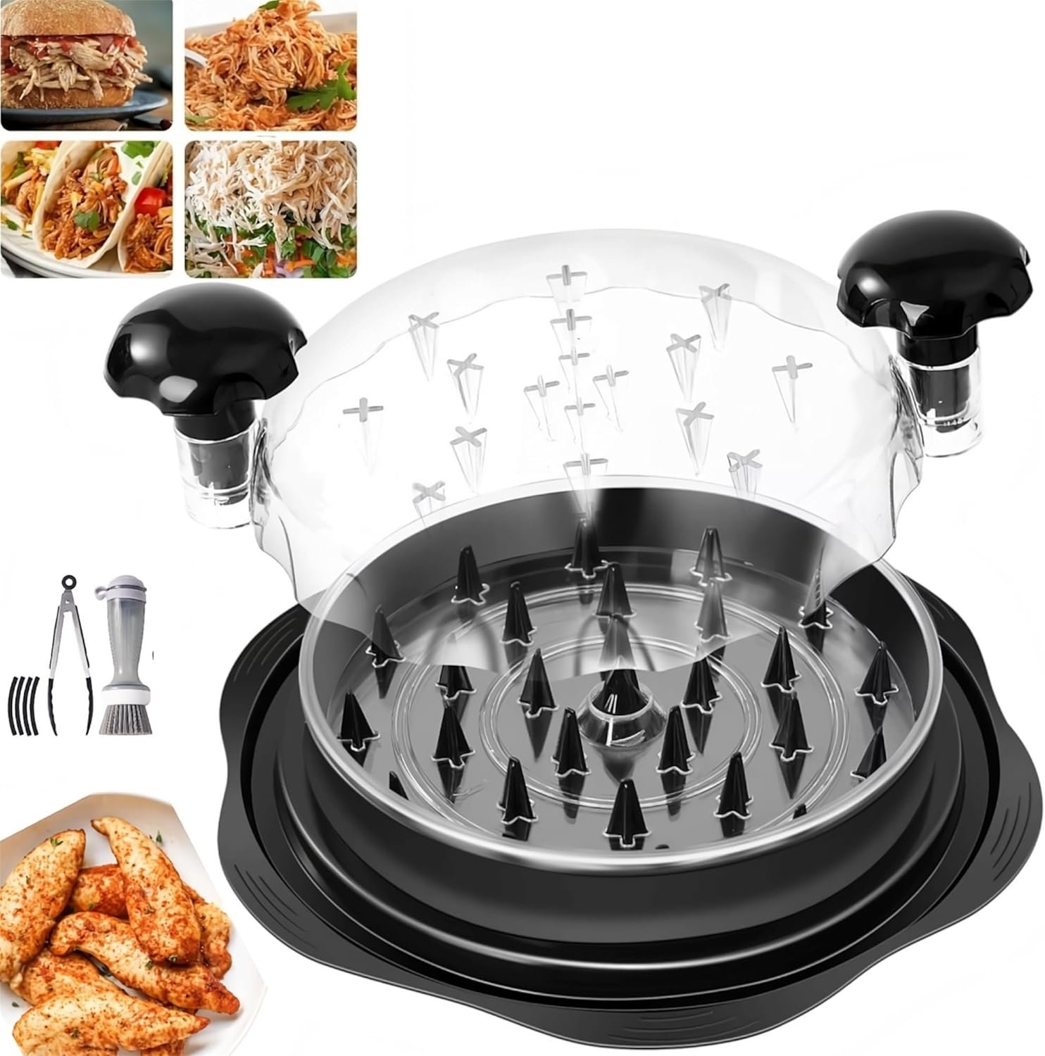 Chicken Shredder Tool, Large 10.6 Inch – Heavy-Duty Chicken Shredder Large for Fast Meat Shredding – Perfect for Pulled Chicken & Pork – Easy Grip, Non-Slip Base, BPA-Free, Dishwasher Safe