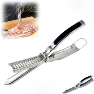 New Rib Membrane Remover Stainless Steel Tool Kit – The Ultimate Rib Prep Tool for BBQ Enthusiasts – Ergonomic Design for Easy Membrane Removal – Dishwasher Safe BBQ Accessories (1PCS)