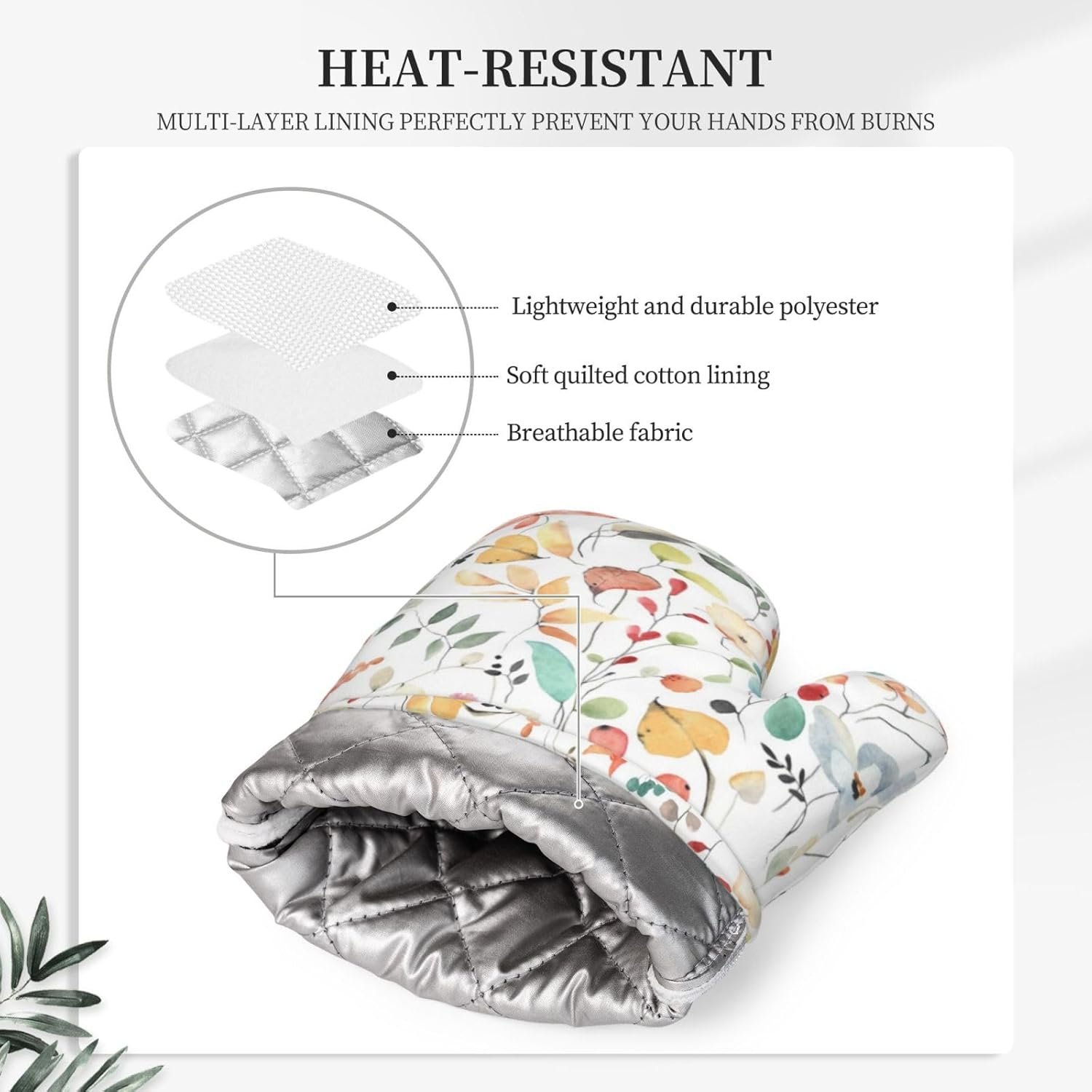 Oven Mitts and Pot Holders with Apron Set of 5 Silicone Kitchen Mitts Apron Pot Holder Set Oven Gloves Hot Holders - Image 3