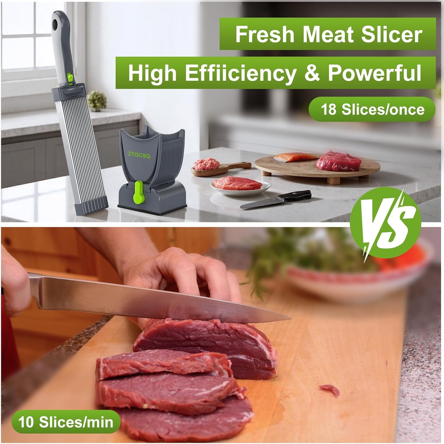 Fresh Meat Slicer Cleaver, Thickness Adjustable 2 or 4 mm, Manual Fresh Meat Cutter, Fresh Meat Slicing Shredding, Fresh Beef Pork Mutton for Home Cooking BBQ Hot Pot Meat Slicer, Meat Cleavers - Image 9