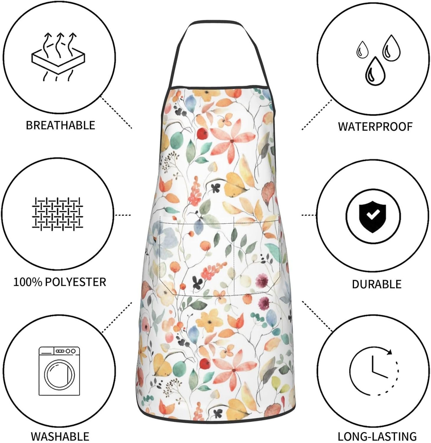 Oven Mitts and Pot Holders with Apron Set of 5 Silicone Kitchen Mitts Apron Pot Holder Set Oven Gloves Hot Holders - Image 5