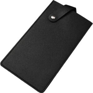 Black PU Leather Wide Meat Cleaver Protector Waterproof Butcher Scissors Sheath Universal Durable Leather Chef Scissors Edge Guard Cover Sleeve Case Holder with Snap for Kitchen Outdoor BBQ