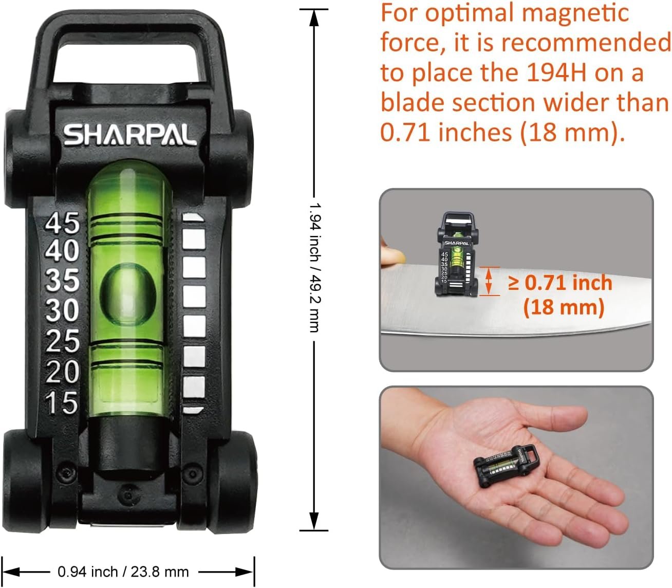 SHARPAL 194H Whetstone Knife Blade Sharpener Sharpening Stone Angle Guide, Chisel/Plane Iron Blade Honing Guide, Knife Edge Angle Finder, Knife Sharpening Trainer (Angle from 15° to 45°) - Image 3