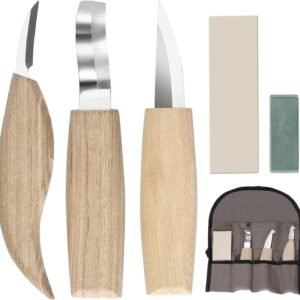 Wood Carving Tools Set – Wood Carving Knife Kit with Carving Hook Knife, Wood Whittling Knife, Detail Carving Knife, Whittling Kit for Kids Adults Woodworking DIY