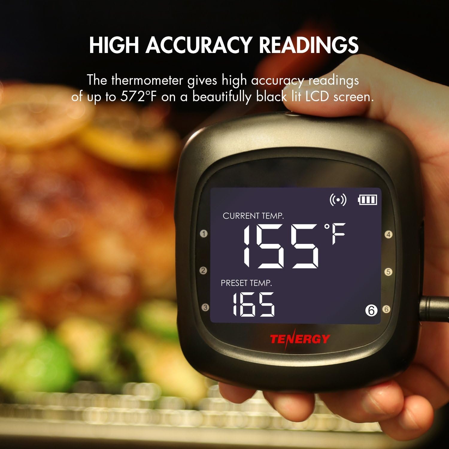 Tenergy Solis Digital Meat Thermometer, APP Controlled Wireless Bluetooth Smart BBQ Thermometer w/ 6 Stainless Steel Probes & Carrying Case, Cooking Thermometer for Grill & Smoker - Image 2