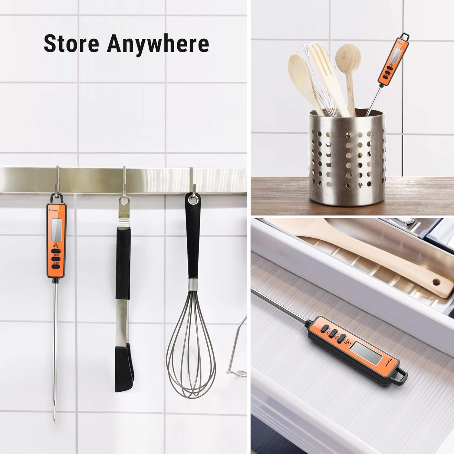 ThermoPro TP01A Instant Read Meat Thermometer with Long Probe Digital Food Cooking Thermometer for Grilling BBQ Smoker Grill Kitchen Oil Candy Thermometer - Image 6