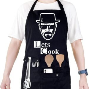 Funny Cooking Chef Apron with Pockets BBQ Kitchen Work Aprons Birthday Dad Creative Gifts