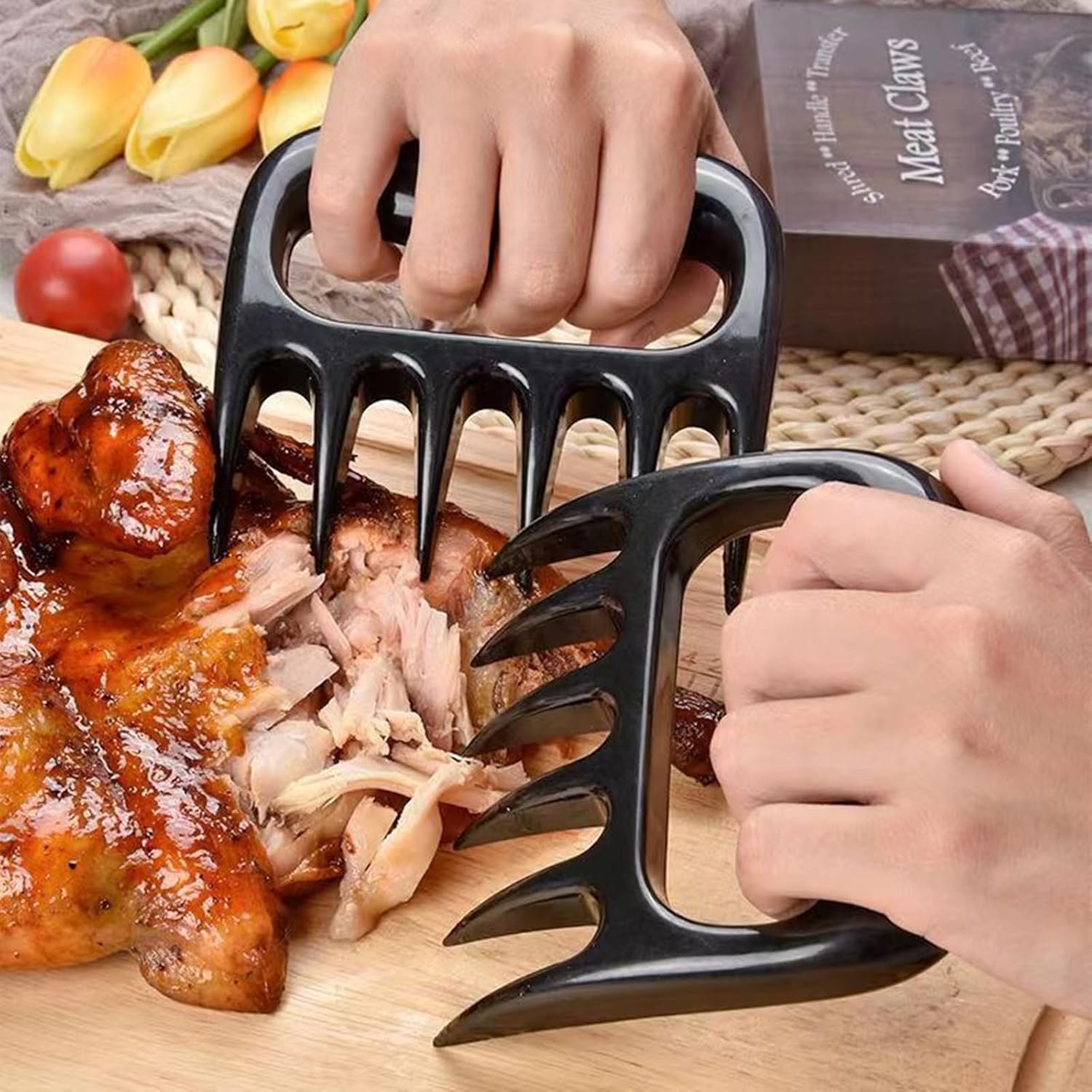 Claw Meats, Multi-Purpose Claw Meat Shredder, Meat Claws for Shredding, Barbecue Accessories Bear Claws for Shredding Meat BBQ Pulled Pork, Chicken in Kitchen, Grill, Black - Image 2