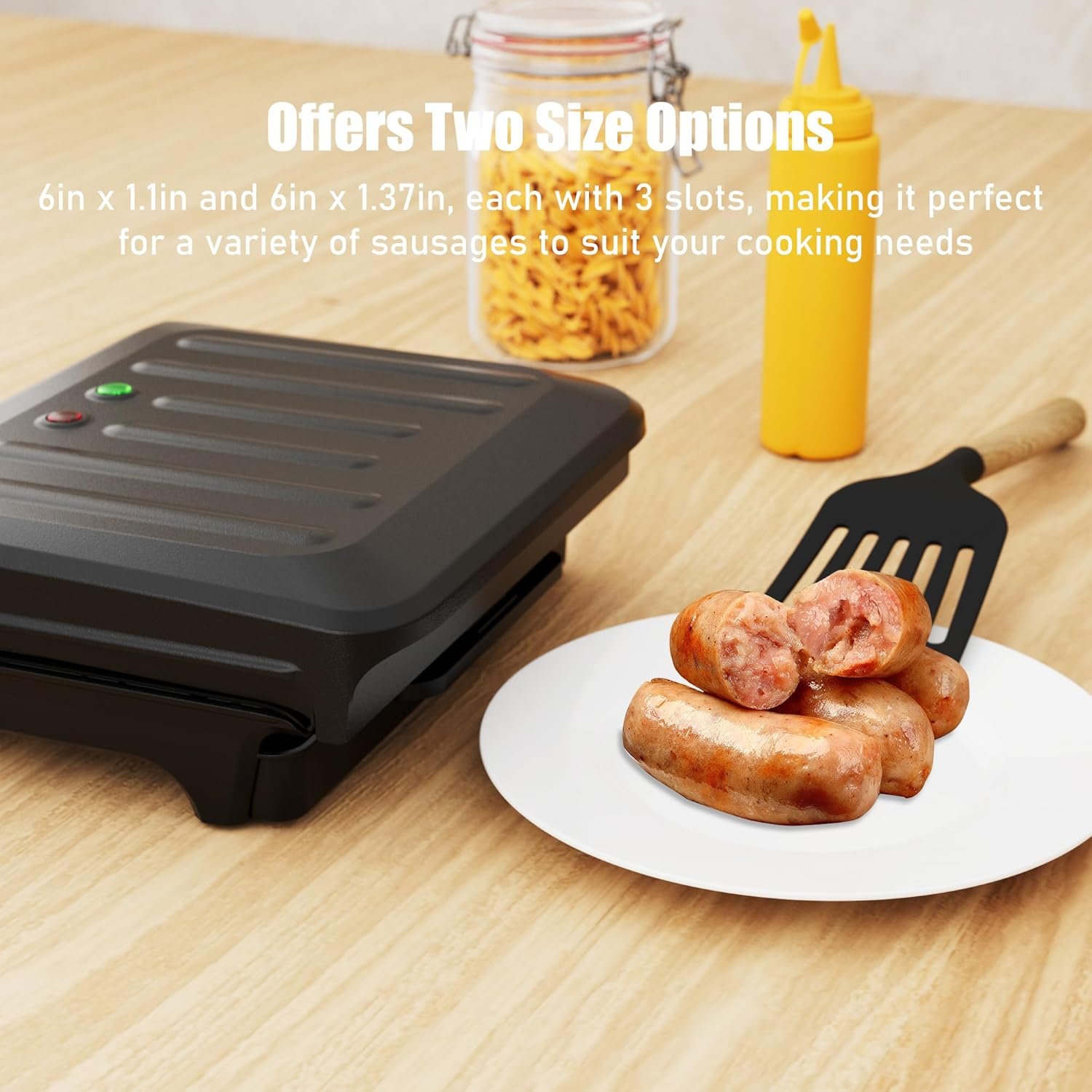 Hot Dogs Machine, Electric Grill with Oil Drip Tray, and Cord Storage, Ideal for Veggie Sausages, BBQ or Sausage, Nonstick Plate for Easy Clean - Image 7