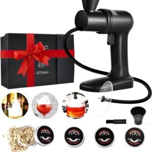 Cocktail Smoker kit, Smoking Gun Drink and Food Smoker Old Fashioned Smoking kit Infuse Cocktail Whiskey Bourbon with Disk Lid and Wood Chips, Starter Kit, 10 PCS