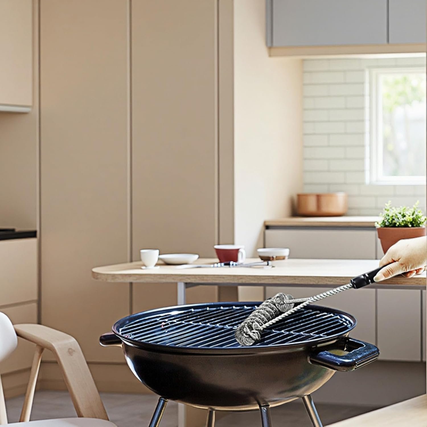 BBQ Bristles Grill Brush 12 Inch Heavy Duty Stainless Steel, Y Shape BBQ Brush with Long Handle & Extra Wide Head - Grill Cleaning Tool - Image 6