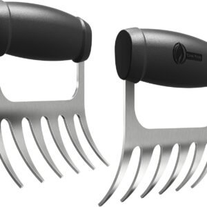 Cave Tools Metal Meat Claws for Shredding Pulled Pork, Chicken, Turkey, and Beef- Handling & Carving Food – Barbecue Grill Accessories for Smoker, or Slow Cooker – Knuckle Grip