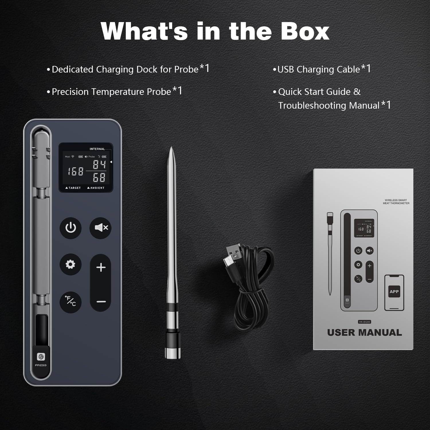 Bluetooth Meat Thermometer Digital – Wireless Smart Digital Meat Thermometer for Grilling, BBQ, Oven, Smoker, Air Fryer, and Kitchen – Perfect for Steak, Chicken, Turkey – App with Delicious Recipes - Image 6