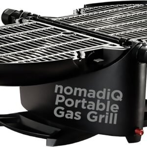 nomadiQ Portable Propane Gas Grill | Perfect Camping Grill for BBQ | Small Lightweight Outdoor Grill | Portable Grill for Tailgating, RV, Travel, Boats and more | Mini, Portable, Gas Barbecue Grill