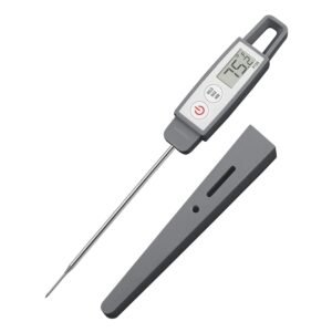 Lavatools PT09 Super-Quick Commercial Grade Digital Thermometer for Cooking, Meat, Candy, Candle, Liquid, Oil, 4.5″ Compact Probe, Splash Proof, °C/°F Toggle, Hold Function – Sesame
