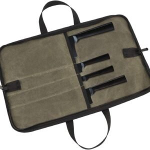 Knife Roll(4 Slots), Knife Bag, Portable Chef Knife Case Heavy Duty Waxed Canvas Roll Storage Knife Carrying Pouch For Knives & Kitchen Tools, Chef Knife Bag With Handle, Green