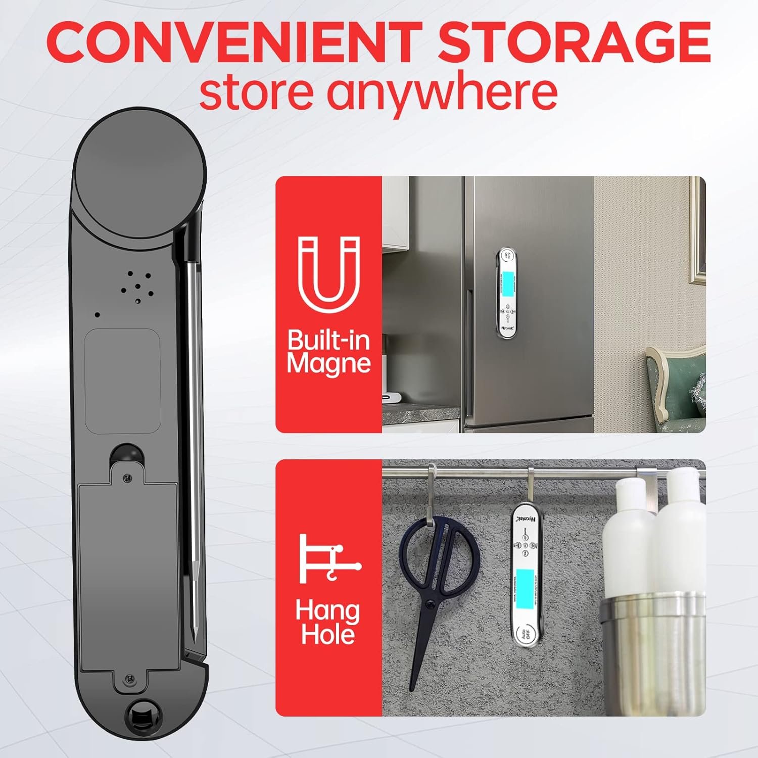 Nycetek Digital Cooking Thermometer, Accurate & Waterproof Instant Read Meat Thermometer with Backlit, Calibration, Probe, Food Thermometer for Kitchen, Grilling, Candy, BBQ, Oil Fry, Baking - Image 7