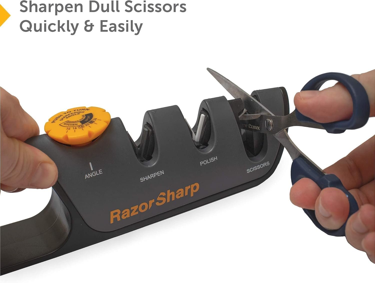 RazorSharp™ Knife Sharpener With Adjustable Angle Guide — Diamond-Coated Ceramic Sharpening Stones for All Knives Including Precision Kitchen, Professional, Chef's Knives — Non-Slip Rubber Edge Grip - Image 4