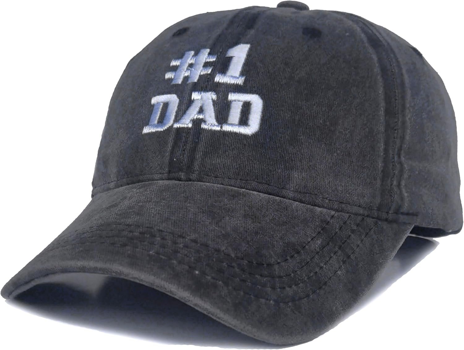 Daddy Hat - #1 Dad Hat Baseball Caps Adjustable Denim Outdoor Snapback for Husband Papa - Image 2