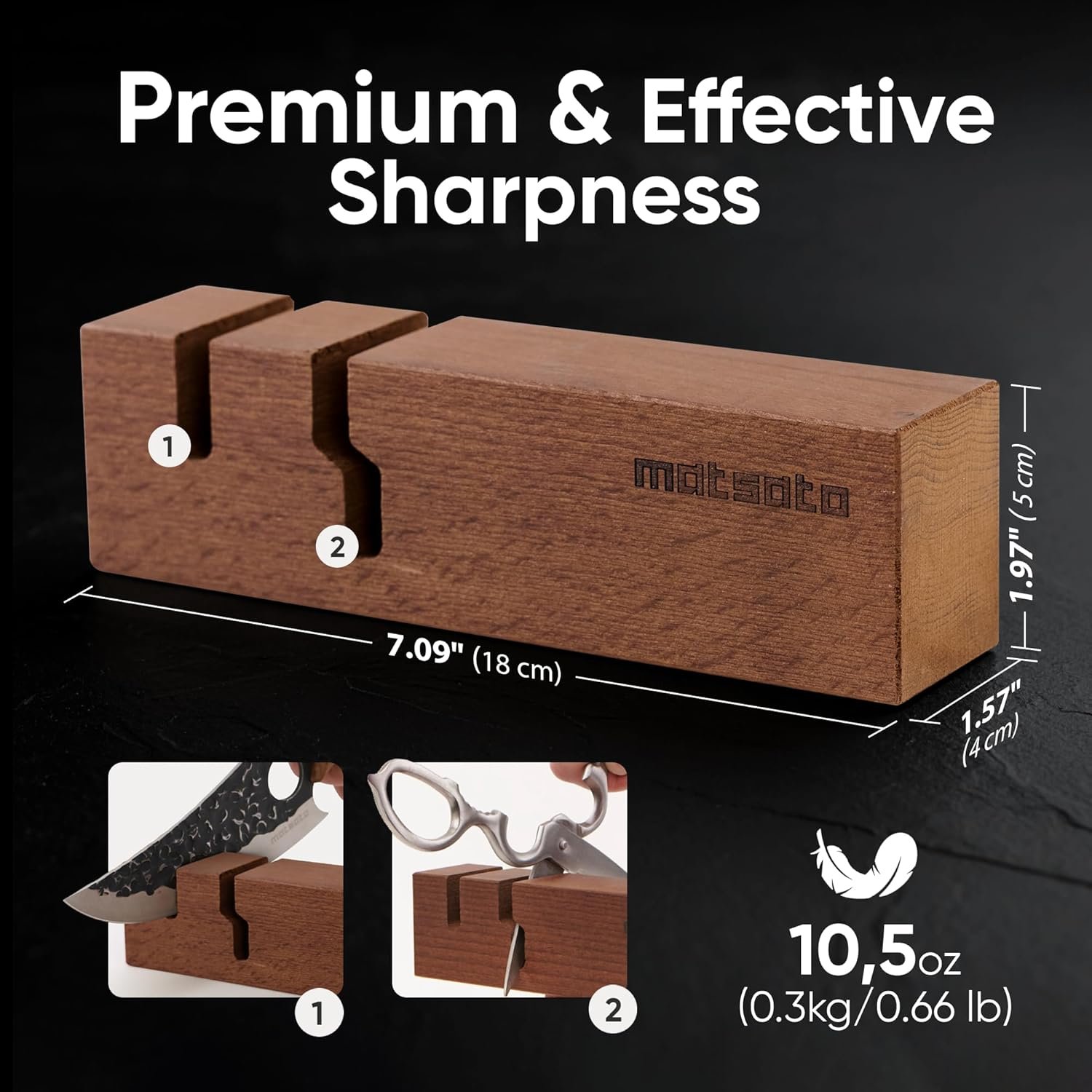 Knife Sharpener, Kitchen & Pocket Knife Sharpener, Knives Blade Sharpening, Chef Knives & Scissors Sharpening, afilador de cuchillos 7.09" x 1.97" - Image 2