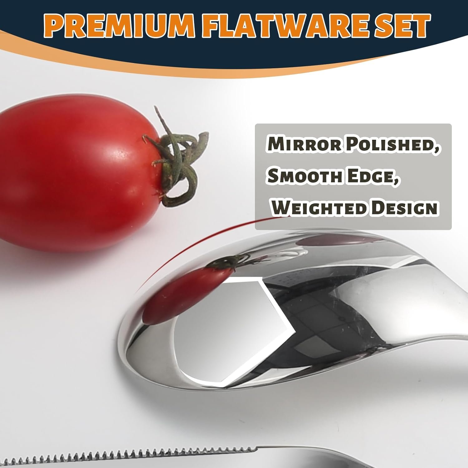 Silverware Set for 6, Heavy Duty Stainless Steel Cutlery Set Flatware Set,30 Piece Premium Silverware, Mirror Polished Modern Cutlery include Fork Knife Spoon Set,Dishwasher Safe - Image 4