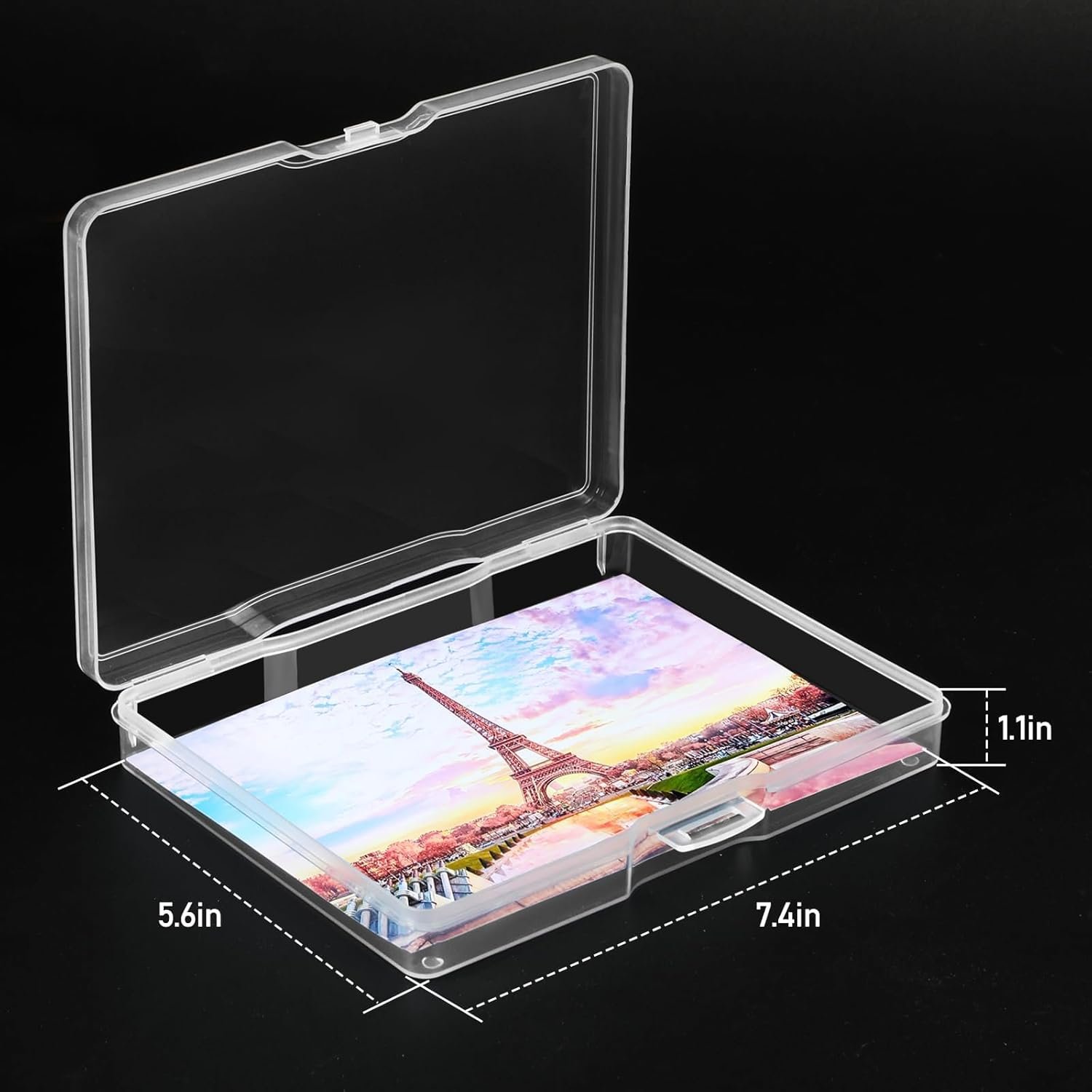 FAAYUCK Photo Storage Box 5 x 7 Inches, 6 Pack Photo Organizers and Storage, Acid-Free Picture Storage Container, Stackable Craft Keeper for Photos, Cards, Stamps, Scrapbooking, Office Supplies etc - Image 2