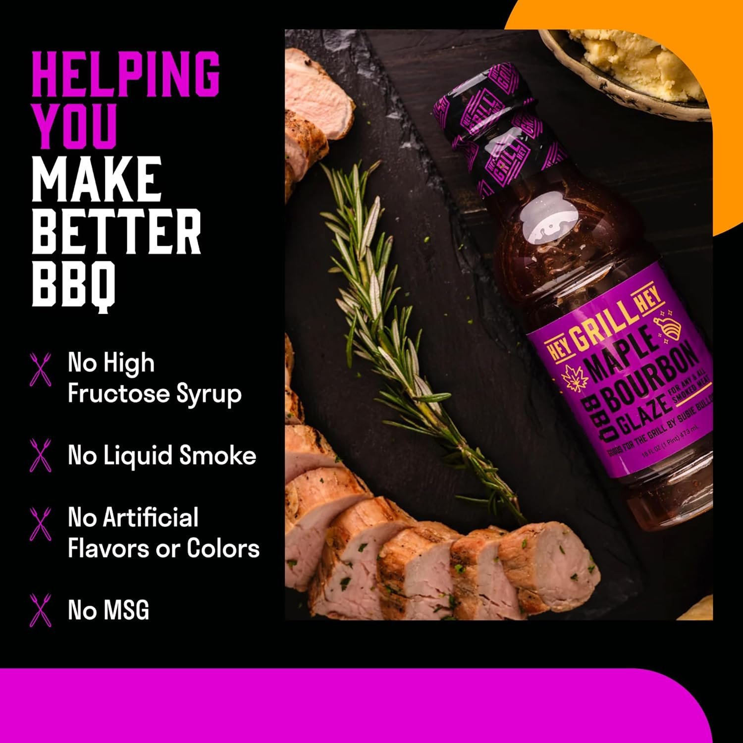 Hey Grill Hey | BBQ Glaze | BBQ Sauce | Bourbon Glaze | Sweet Sauce for Ribs, Chicken, Salmon | Grilling Essentials | Maple Bourbon - Image 7