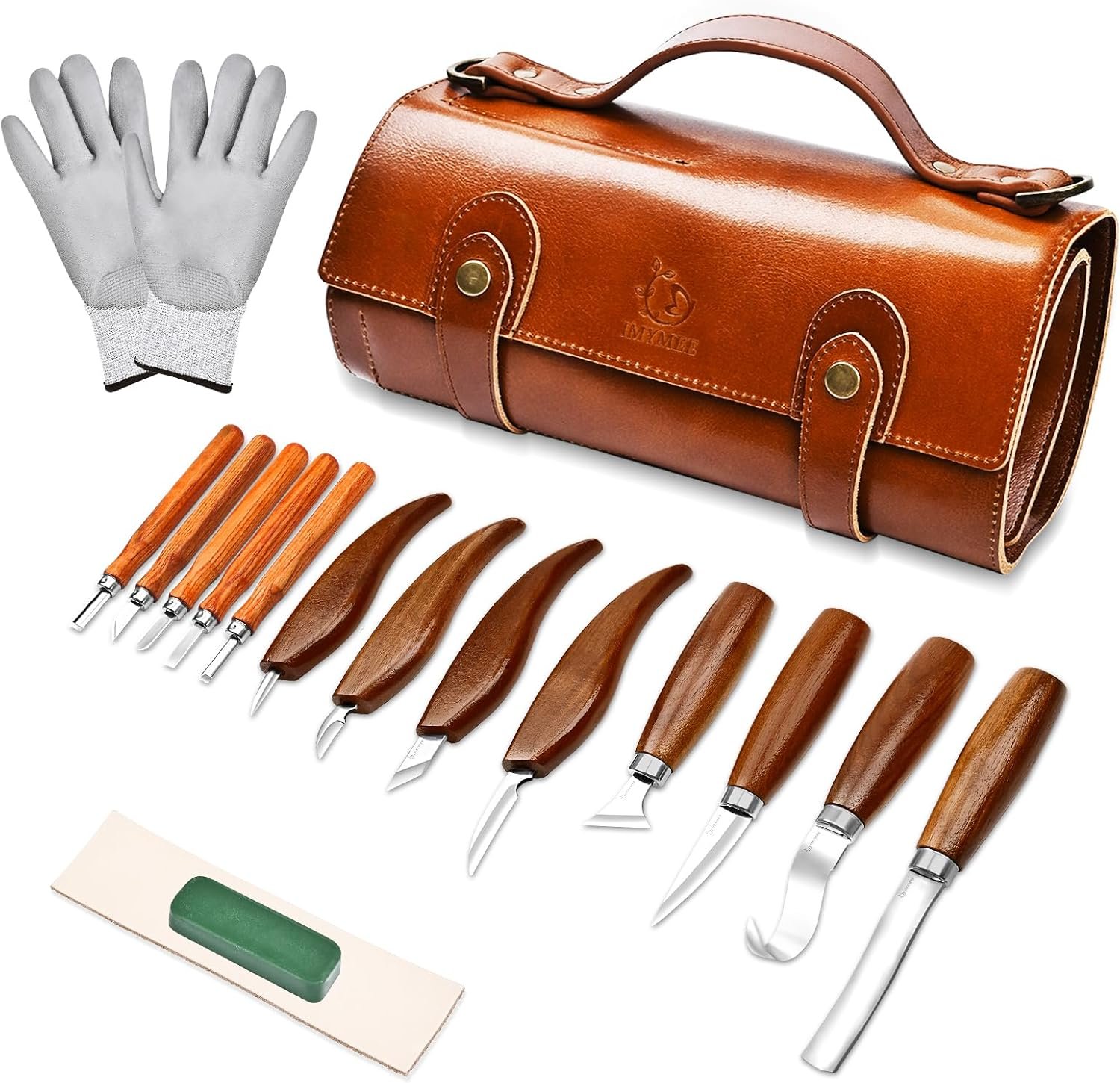 Deluxe Wood Carving Tools-Wood Carving Kit-Wood Carving Knife Set-Wood Whittling Kit for Beginners-Whittling Knife-Wood Carving Tool Set with Large Leather Case - Image 6