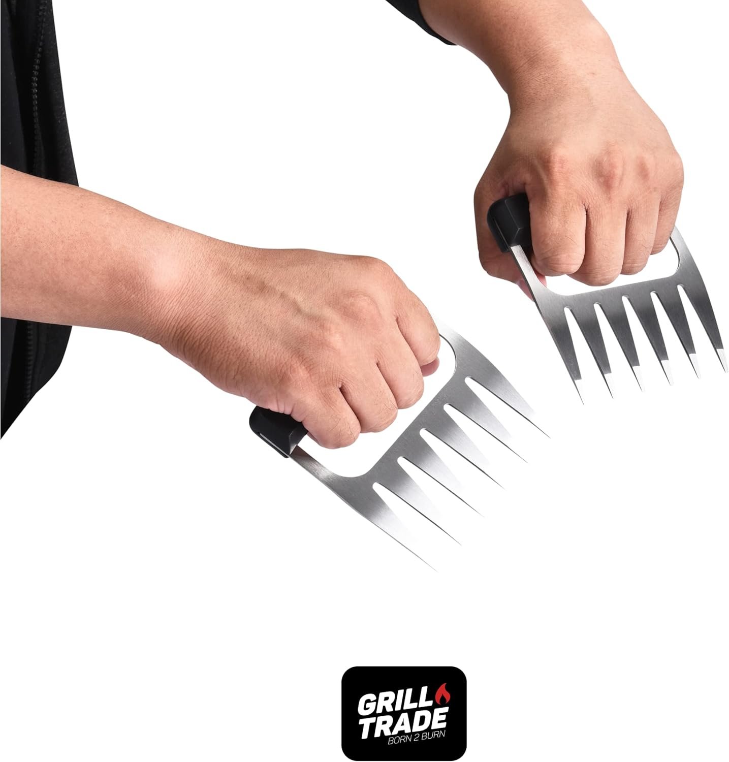 Grill Trade Metal Meat Claws - 1x4x4-Inch Bear Shredder Puller Tool for Shredding Pulled Pork, Chicken, Turkey, Beef - Non-Slip Grip Barbecue, Grilling Accessories for Kitchen or BBQ Party - Black - Image 6