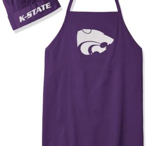 Pro Specialties Group NCAA Kansas State Wildcats Mens Chef Hat & Apron, Full Color Team Logo, One Size